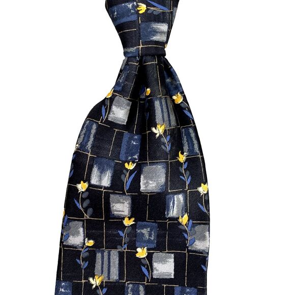 Ermenegildo Zegna Other - ERMENEGILDO ZEGNA Men's Silk Necktie Blue Floral Classic Corpcore Business 90's